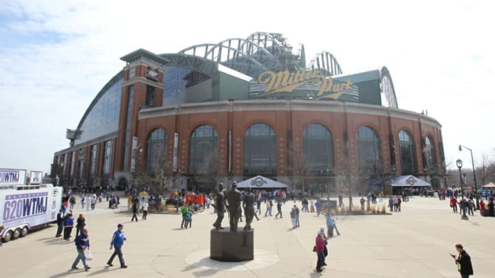MILWAUKEE, WI - APRIL 06: General view as fans arrive to Miller Park before the start of Opening Day between the Colorado Rockies and the Milwaukee Brewers on April 06, 2015 in Milwaukee, Wisconsin. (Photo by Mike McGinnis/Getty Images)