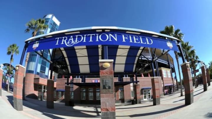 Feb 18, 2014; Port St Lucie, FL, USA; A general view of Tradition Field before spring training practice. Mandatory Credit: Steve Mitchell-USA TODAY Sports Feb 18, 2014; Port St Lucie, FL, USA; A general view of Tradition Field before spring training practice. Mandatory Credit: Steve Mitchell-USA TODAY Sports