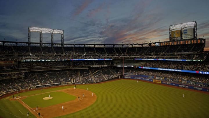 NEW YORK, NY - JUNE 8: Steven Matz #32 of the New York Mets pitches during the fourth inning as the sunsets against the Colorado Rockies at Citi Field on June 8, 2019 in the Flushing neighborhood of the Queens borough of New York City. (Photo by Adam Hunger/Getty Images)