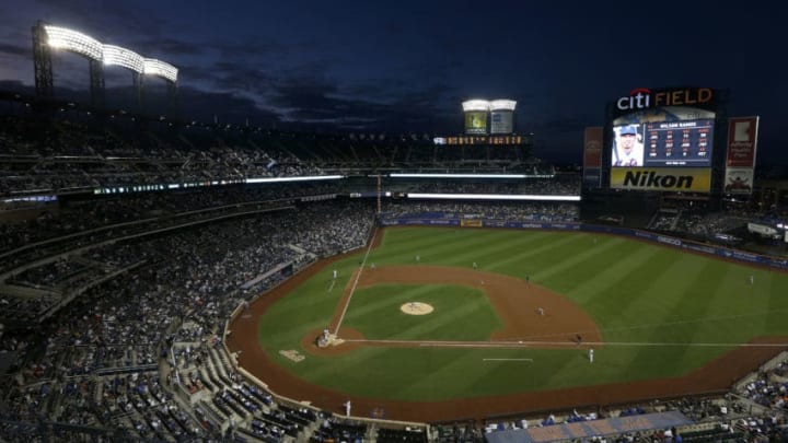 NEW YORK, NEW YORK - SEPTEMBER 13: A general view as Clayton Kershaw #22 of the Los Angeles Dodgers pitches to Wilson Ramos #40 of the New York Mets during the first inning of their game at Citi Field on September 13, 2019 in New York City. (Photo by Jim McIsaac/Getty Images)