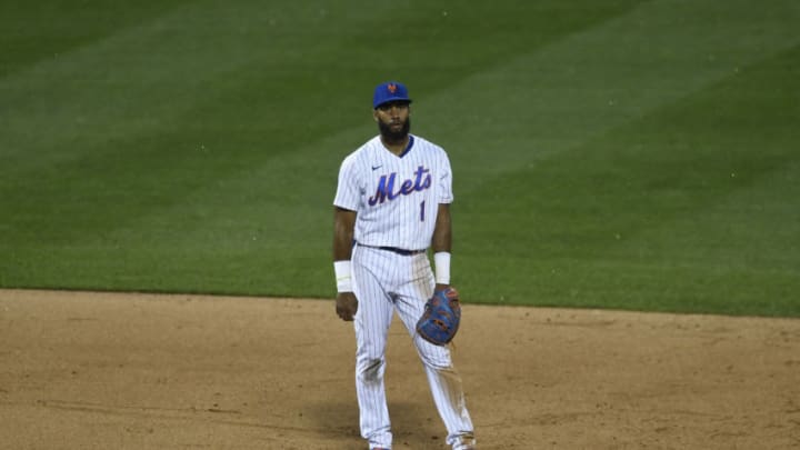 NEW YORK, NEW YORK - SEPTEMBER 03: Amed Rosario #1 of the New York Mets looks on during the ninth inning against the New York Yankees at Citi Field on September 03, 2020 in the Queens borough of New York City. (Photo by Sarah Stier/Getty Images)