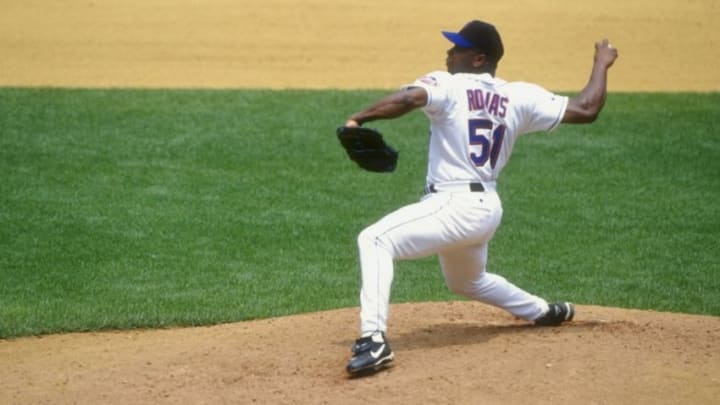 15 Jul 1998: Pitcher Mel Rojas #51 of the New York Mets in action during a game against the Atlanta Braves at Shea Stadium in Flushing, New York. The Braves defeated the Mets 12-1. Mandatory Credit: Al Bello /Allsport