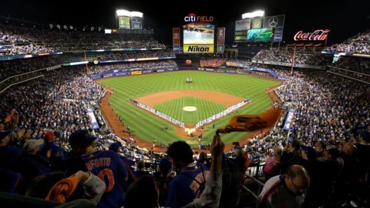 NEW YORK, NY - OCTOBER 05: A general view during pre-game ceremonies for the National League Wild Card game between the New York Mets and the San Francisco Giants at Citi Field on October 5, 2016 in New York City. (Photo by Michael Reaves/Getty Images)