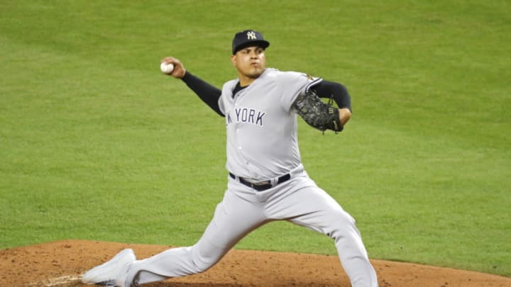 MIAMI, FL - JULY 11: Dellin Betances #68 of the New York Yankees and the American League delivers the pitch during the 88th MLB All-Star Game at Marlins Park on July 11, 2017 in Miami, Florida. (Photo by Rob Carr/Getty Images)