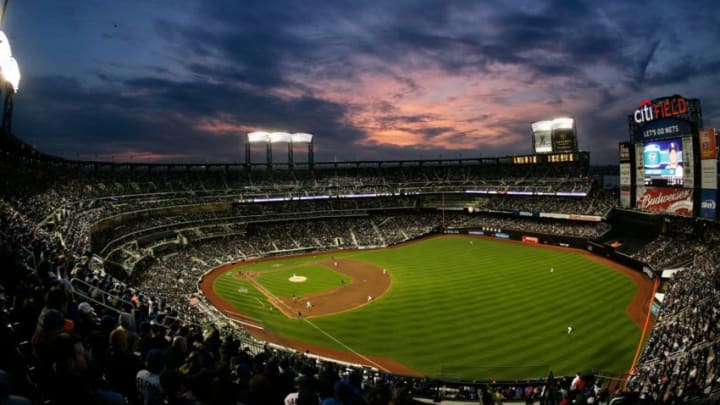 NEW YORK - APRIL 13: The San Diego Padres take on the New York Mets during opening day at Citi Field on April 13, 2009 in the Flushing neighborhood of the Queens borough of New York City. This is the first regular season MLB game being played at the new venue which replaced Shea stadium as the Mets home field. (Photo by Chris McGrath/Getty Images)