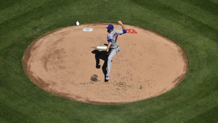 WASHINGTON, DC - MARCH 28: Jacob deGrom #48 of the New York Mets pitches in the first inning against the Washington Nationals on Opening Day at Nationals Park on March 28, 2019 in Washington, DC. (Photo by Patrick McDermott/Getty Images)