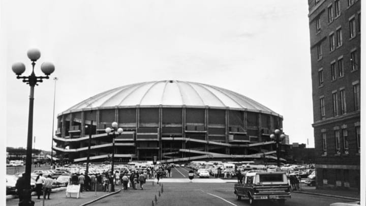 SEATTLE - SEPTEMBER 26: The exterior of the Kingdome is shown before the San Francisco 49ers game against the Seattle Seahawks on September 26, 1976 in Seattle, Washington. The Niners defeated the Seahawks 37-21. (Photo by Michael Zagaris/Getty Images)