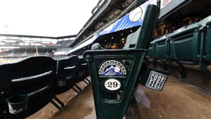 May 8, 2019; Denver, CO, USA; General view inside Coors Field during a rain delay in the game between the San Francisco Giants against the Colorado Rockies. Mandatory Credit: Ron Chenoy-USA TODAY Sports