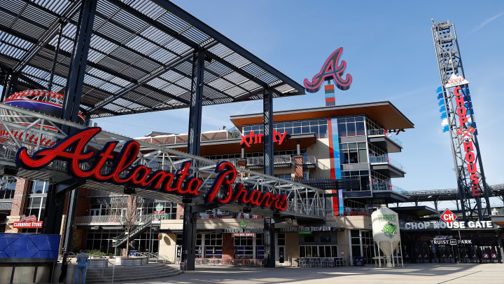 ATLANTA, GEORGIA – MARCH 26: A general view of The Battery Atlanta connected to Truist Park, home of the Atlanta Braves, on March 26, 2020 in Atlanta, Georgia. Major League Baseball has postponed the start of its season indefinitely due to the coronavirus (COVID-19) outbreak. (Photo by Kevin C. Cox/Getty Images)