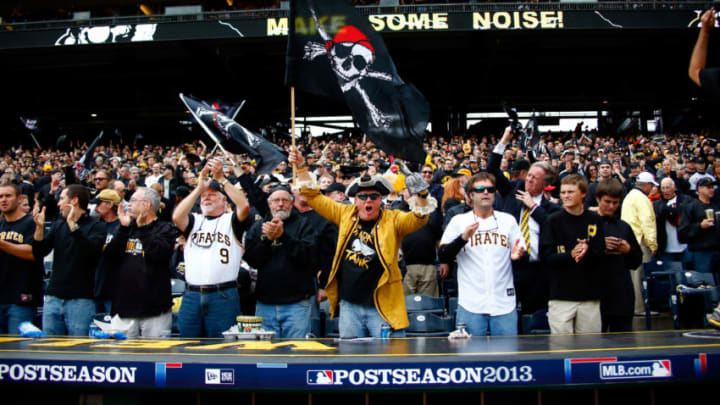 PITTSBURGH, PA - OCTOBER 07: Pittsburgh Pirates fans cheer during Game Four of the National League Division Series against the St. Louis Cardinals at PNC Park on October 7, 2013 in Pittsburgh, Pennsylvania. (Photo by Justin K. Aller/Getty Images)
