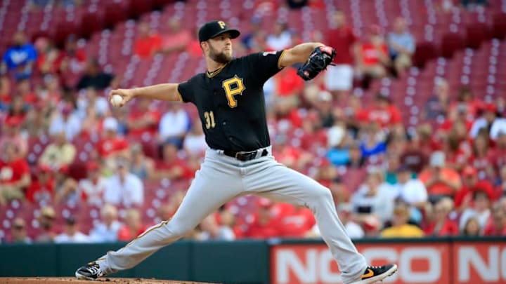 CINCINNATI, OHIO - MAY 28: Jordan Lyles #31 of the Pittsburgh Pirates throws a pitch against the Cincinnati Reds at Great American Ball Park on May 28, 2019 in Cincinnati, Ohio. (Photo by Andy Lyons/Getty Images)