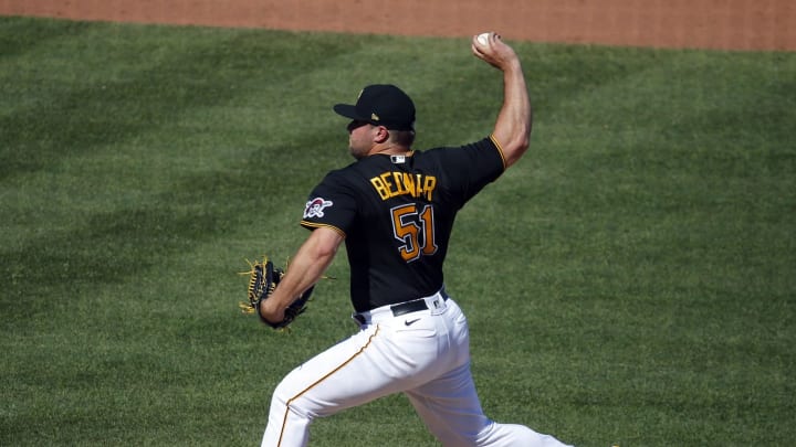 PITTSBURGH, PA – JUNE 05: David Bednar #51 of the Pittsburgh Pirates pitches in the ninth inning against the Arizona Diamondbacks during the game at PNC Park on May 5, 2022 in Pittsburgh, Pennsylvania. (Photo by Justin K. Aller/Getty Images)