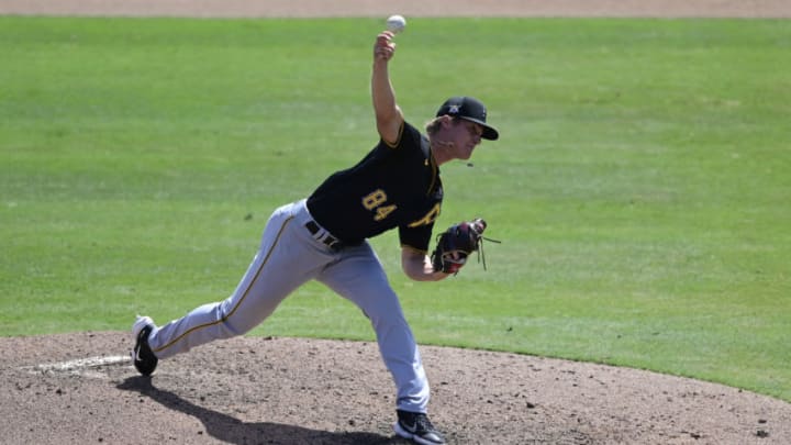 SARASOTA, FLORIDA - MARCH 15: Quinn Priester #84 of the Pittsburgh Pirates throws a pitch during the fifth inning against the Baltimore Orioles during a spring training game at Ed Smith Stadium on March 15, 2021 in Sarasota, Florida. (Photo by Douglas P. DeFelice/Getty Images)