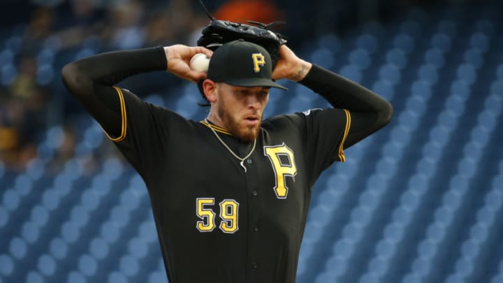 PITTSBURGH, PA - AUGUST 21: Joe Musgrove #59 of the Pittsburgh Pirates in action against the Washington Nationals at PNC Park on August 21, 2019 in Pittsburgh, Pennsylvania. (Photo by Justin K. Aller/Getty Images)