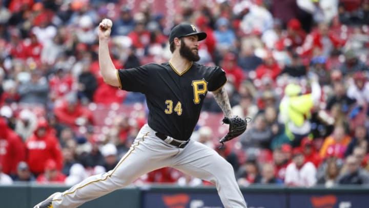CINCINNATI, OH - MARCH 31: Trevor Williams #34 of the Pittsburgh Pirates pitches in the second inning against the Cincinnati Reds at Great American Ball Park on March 31, 2019 in Cincinnati, Ohio. (Photo by Joe Robbins/Getty Images)