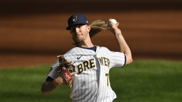 Josh Hader of the Brewers in action. Seattle Mariners wish list.
