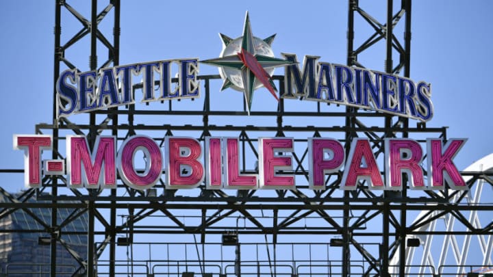 SEATTLE, WASHINGTON - JUNE 17: A general view of the Seattle Mariners T-Mobile Park sign. (Photo by Alika Jenner/Getty Images)