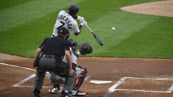 Tim Anderson of the Chicago White Sox looks on against the Detroit