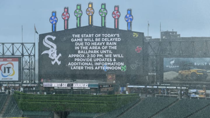 CHICAGO, ILLINOIS - JUNE 26: A general view before the game between the Chicago White Sox and the Seattle Mariners that was delayed due to heavy rain in the area of the ballpark at Guaranteed Rate Field on June 26, 2021 in Chicago, Illinois. (Photo by Quinn Harris/Getty Images)