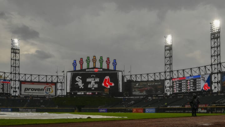 CHICAGO, ILLINOIS - MAY 25: A general view of Guaranteed Rate Field during a rain delay of the game between the Chicago White Sox and the Boston Red Sox at Guaranteed Rate Field on May 25, 2022 in Chicago, Illinois. (Photo by Quinn Harris/Getty Images)