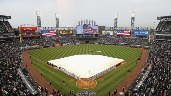CHICAGO, IL - APRIL 03: A general view of Guaranteed Rate Field during the National Anthem before the opening day game between the Chicago White Sox and the Detroit Tigers on April 3, 2017 in Chicago, Illinois. (Photo by Jonathan Daniel/Getty Images)