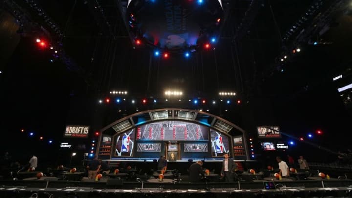 Jun 25, 2015; Brooklyn, NY, USA; General view of Barclays Center before the start of the 2015 NBA Draft. Mandatory Credit: Brad Penner-USA TODAY Sports