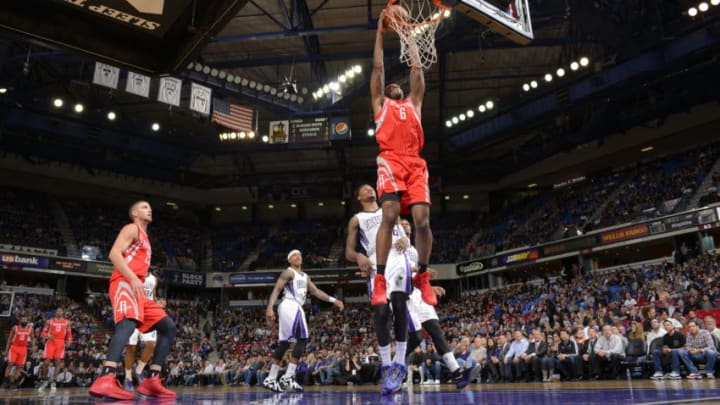 Terrance Jones #6 of the Houston Rockets dunks the ball against the Sacramento Kings (Photo by Rocky Widner/NBAE via Getty Images)