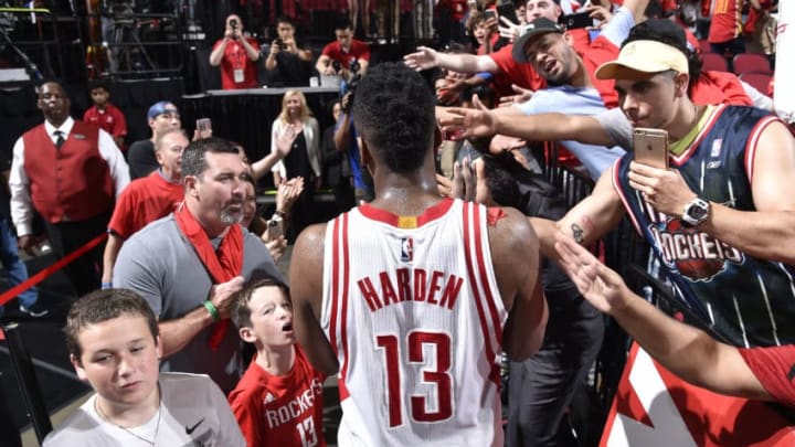 HOUSTON, TX - APRIL 25: James Harden HOUSTON, TX - APRIL 25: James Harden