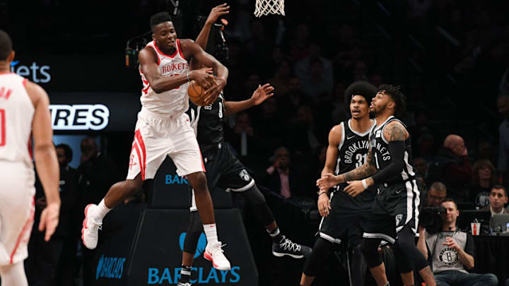 NEW YORK, NY - FEBRUARY 6: Clint Capela NEW YORK, NY - FEBRUARY 6: Clint Capela