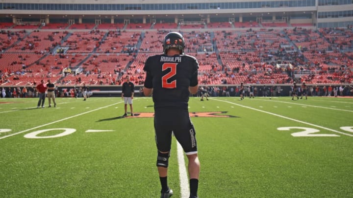 STILLWATER, OK - NOVEMBER 04: Quarterback Mason Rudolph