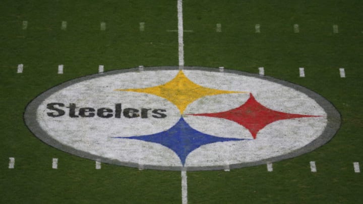 PITTSBURGH, PA - OCTOBER 28: The Pittsburgh Steelers logo is seen mid field during the game against the Miami Dolphins on October 28, 2019 at Heinz Field in Pittsburgh, Pennsylvania. (Photo by Justin K. Aller/Getty Images)
