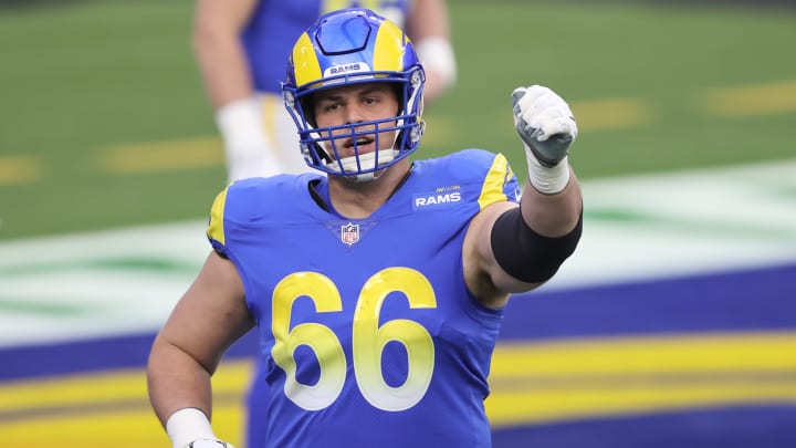 Austin Blythe #66 Los Angeles Rams (Photo by Sean M. Haffey/Getty Images)