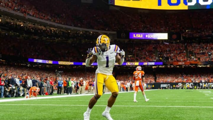 Ja'Marr Chase scores a touchdown as The LSU Tigers take on The Clemson Tigers in the 2020 College Football Playoff National Championship. Monday, Jan. 13, 2020.Cfp Monday Half1 7989