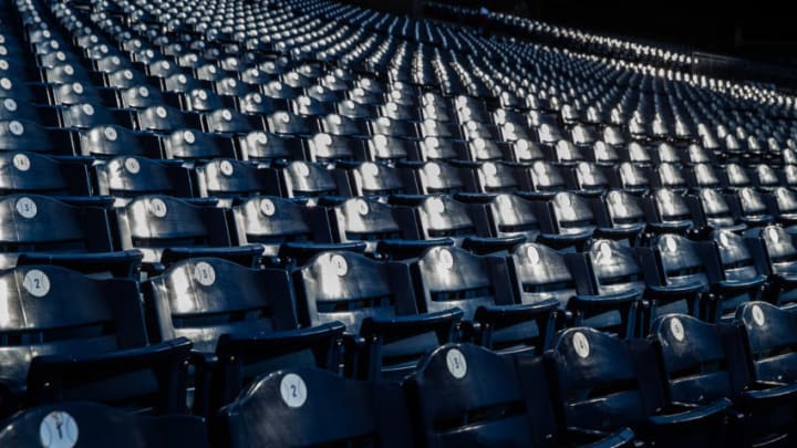 A general view of empty seats. (Photo by Rob Tringali/SportsChrome/Getty Images)