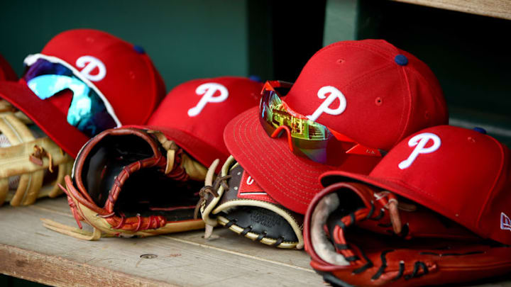 A general view of Philadelphia Phillies baseball hats (Photo by Will Newton/Getty Images) A general view of Philadelphia Phillies baseball hats (Photo by Will Newton/Getty Images)