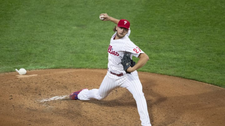 Aaron Nola #27 of the Philadelphia Phillies (Photo by Mitchell Leff/Getty Images)