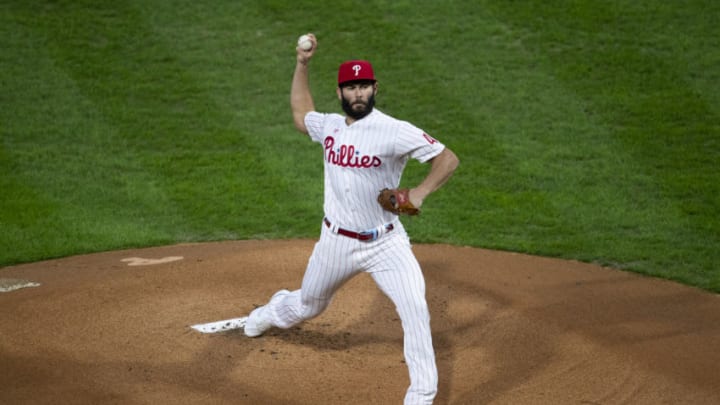 Jake Arrieta #49 of the Philadelphia Phillies (Photo by Mitchell Leff/Getty Images)