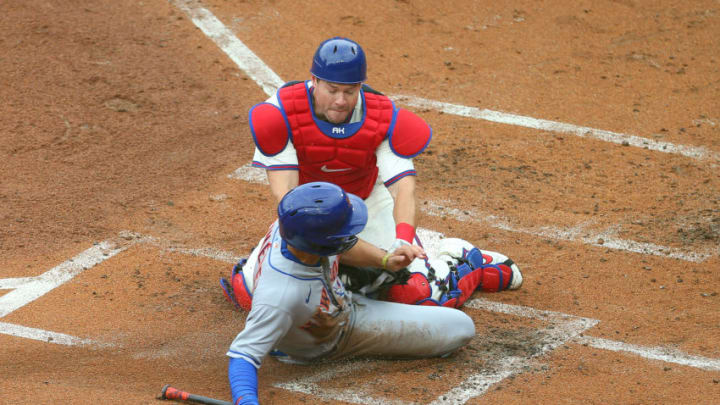 Andrew Knapp #15 of the Philadelphia Phillies (Photo by Rich Schultz/Getty Images)