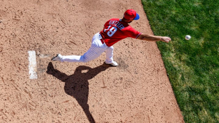 Brandon Kintzler #19 of the Philadelphia Phillies (Photo by Mark Brown/Getty Images)