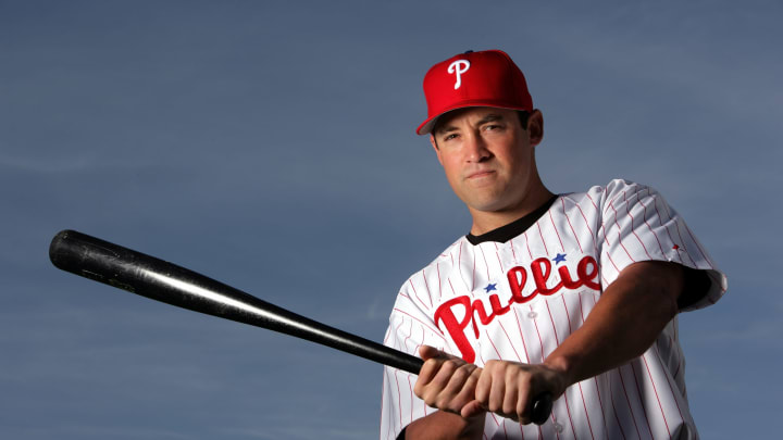 CLEARWATER, FL – FEBRUARY 24: Pat Burrell of the Philadelphia Phillies poses during Photo Day on February 24, 2007 at Brighthouse Networks Field in Clearwater, Florida. (Photo by Al Bello/Getty Images)