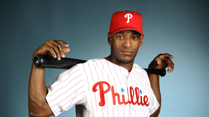 CLEARWATER, FL – FEBRUARY 21: Greg Golson of the Philadelphia Phillies poses for a portrait during the spring training photo day on February 21, 2008 at Bright House Field in Clearwater, Florida. (Photo by Robert Laberge/Getty Images)