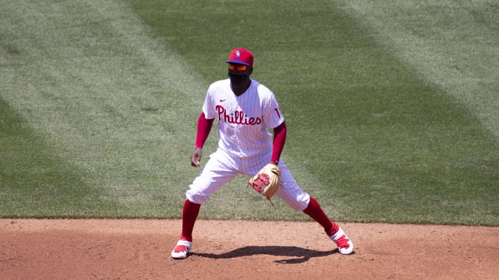 Didi Gregorius #18 of the Philadelphia Phillies (Photo by Mitchell Leff/Getty Images)