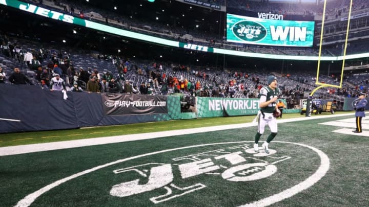 EAST RUTHERFORD, NJ - DECEMBER 03: Josh McCown #15 of the New York Jets celebrates after defeating the Kansas City Chiefs 38-31 after their game at MetLife Stadium on December 3, 2017 in East Rutherford, New Jersey. (Photo by Al Bello/Getty Images)