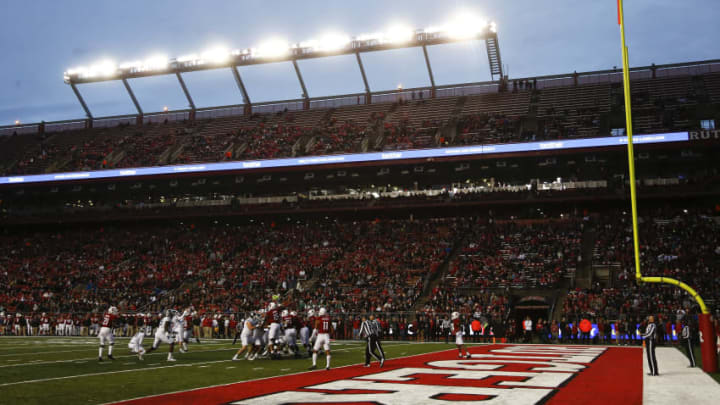 PISCATAWAY, NJ - NOVEMBER 25: Matt Coghlin #4 of the Michigan State Spartans kicks a field goal against the Rutgers Scarlet Knights during their game on November 25, 2017 in Piscataway, New Jersey. (Photo by Jeff Zelevansky/Getty Images)