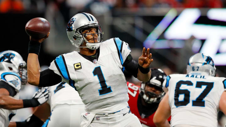 ATLANTA, GA – SEPTEMBER 16: Cam Newton #1 of the Carolina Panthers throws a pass during the second half against the Atlanta Falcons at Mercedes-Benz Stadium on September 16, 2018 in Atlanta, Georgia. (Photo by Kevin C. Cox/Getty Images)