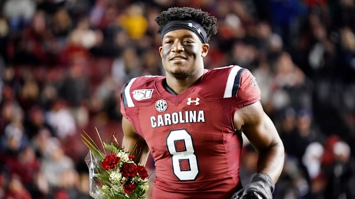 D.J. Wonnum #8 of the South Carolina Gamecocks (Photo by Jacob Kupferman/Getty Images)