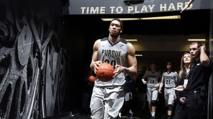 Dec 22, 2015; West Lafayette, IN, USA; Purdue Boilermakers center A.J. Hammons (20) walks from the tunnel to the court for the start of the second half against the Vanderbilt Commodores at Mackey Arena. Purdue defeats Vanderbilt 68-55. Mandatory Credit: Brian Spurlock-USA TODAY Sports