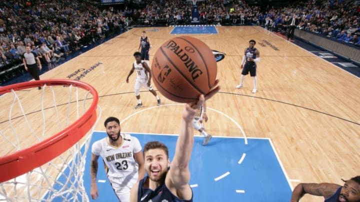 DALLAS, TX - DECEMBER 26: Maximilian Kleber #42 of the Dallas Mavericks goes for layup against the New Orleans Pelicans on December 26, 2018 at the American Airlines Center in Dallas, Texas. NOTE TO USER: User expressly acknowledges and agrees that, by downloading and or using this photograph, User is consenting to the terms and conditions of the Getty Images License Agreement. Mandatory Copyright Notice: Copyright 2018 NBAE (Photo by Glenn James/NBAE via Getty Images)
