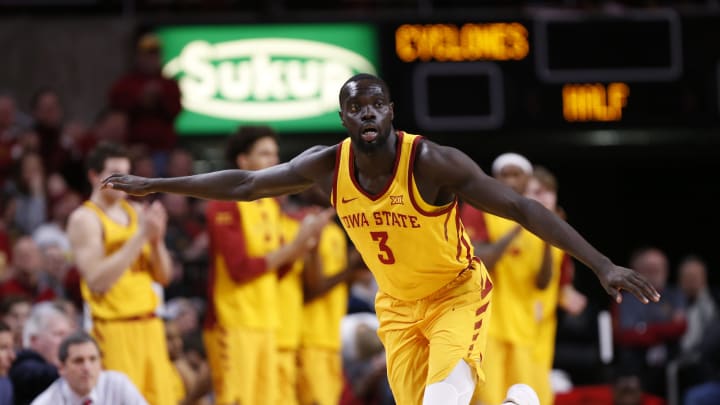 AMES, IA – JANUARY 30: Marial Shayok #3 of the Iowa State Cyclones runs down court after scoring a three point basket in the second half of play at Hilton Coliseum on January 30, 2019 in Ames, Iowa. The Iowa State Cyclones won 93-68 over the West Virginia Mountaineers.(Photo by David K Purdy/Getty Images)