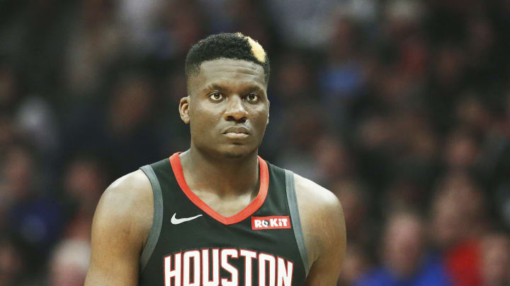 LOS ANGELES, CA – APRIL 3: Clint Capela #15 of the Houston Rockets looks on during the game against the LA Clippers on April 3, 2019 at STAPLES Center in Los Angeles, California. NOTE TO USER: User expressly acknowledges and agrees that, by downloading and/or using this Photograph, user is consenting to the terms and conditions of the Getty Images License Agreement. Mandatory Copyright Notice: Copyright 2019 NBAE (Photo by Chris Elise/NBAE via Getty Images)